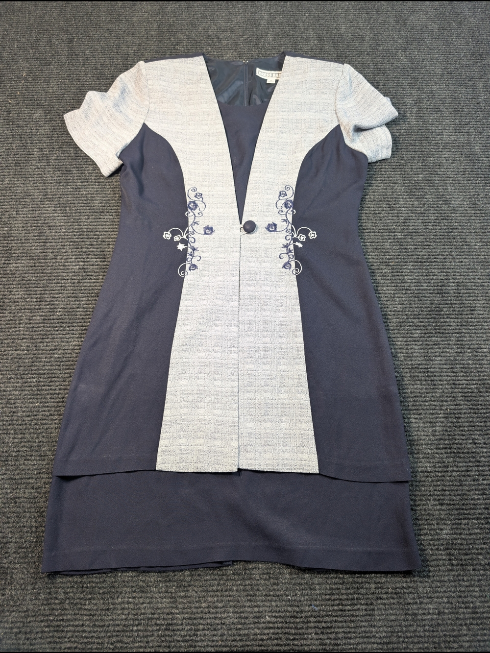 Dress Barn Navy Dress With Shoulder Pads